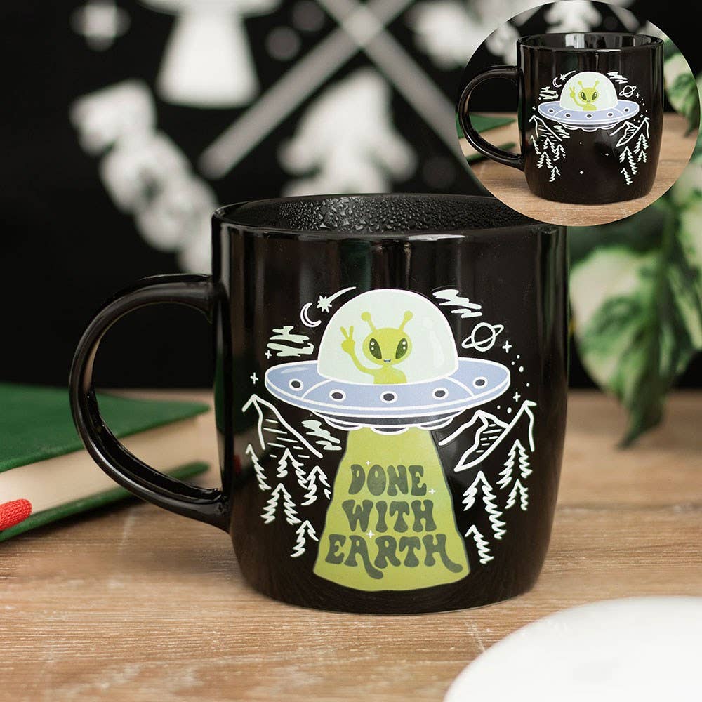 Done with earth Heat Change UFO Mug
