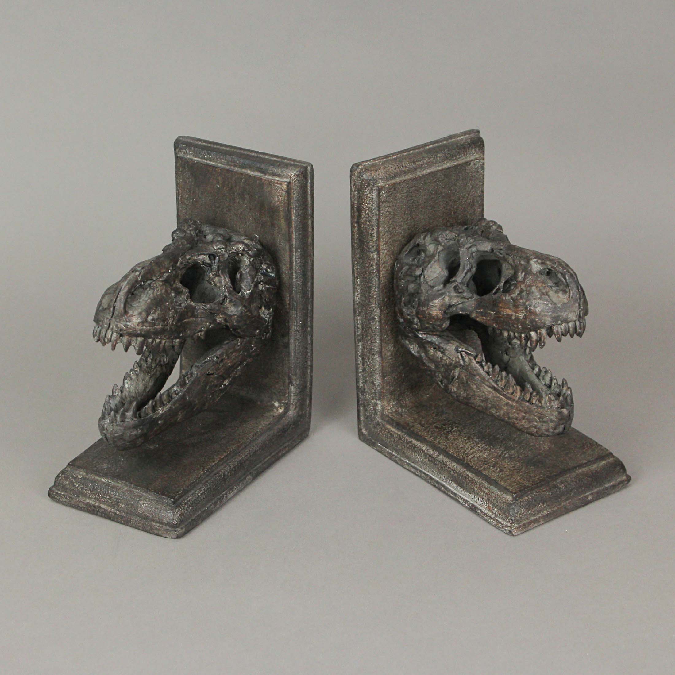 Tyrannosaurus Rex Skull Faux Fossil Bookends