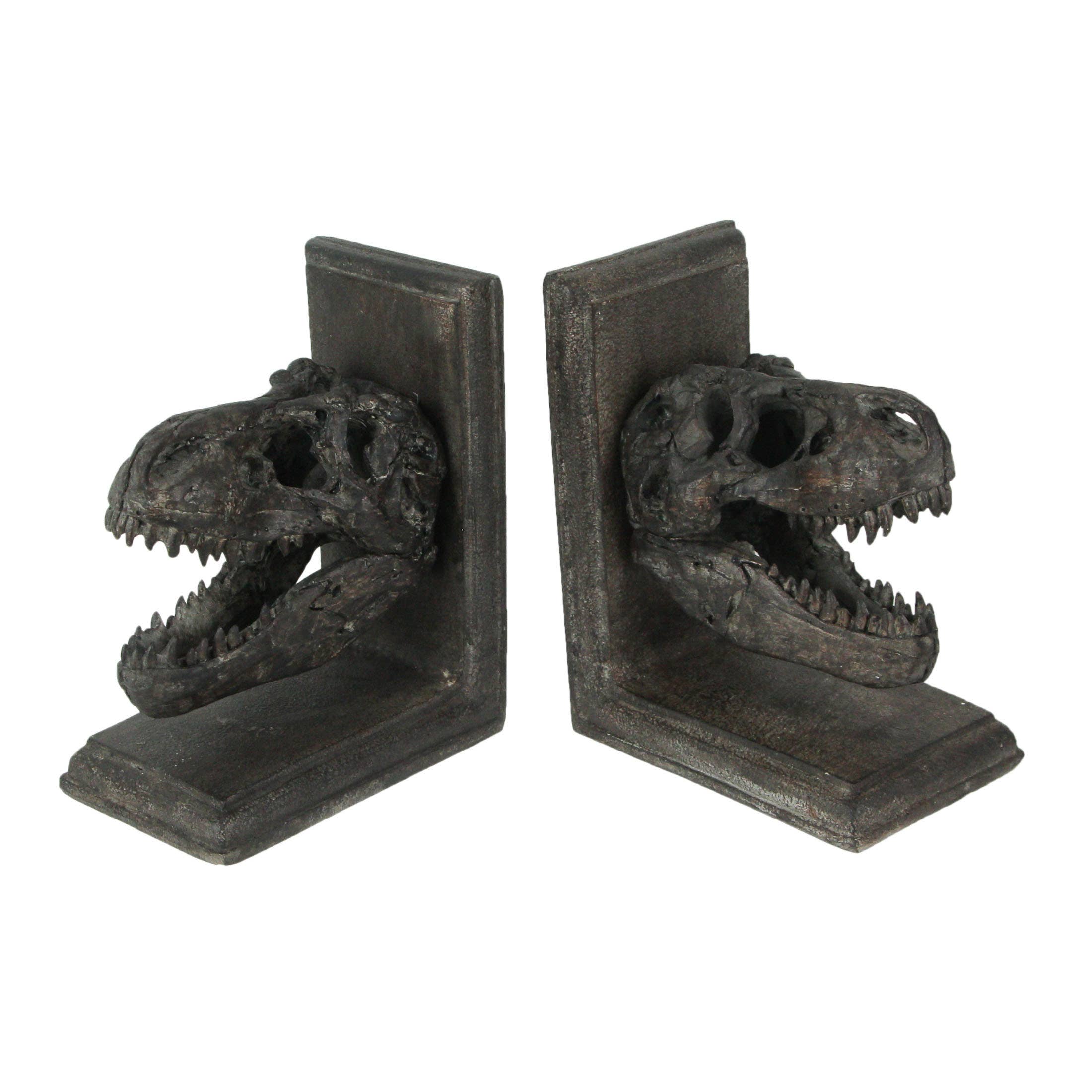 Tyrannosaurus Rex Skull Faux Fossil Bookends