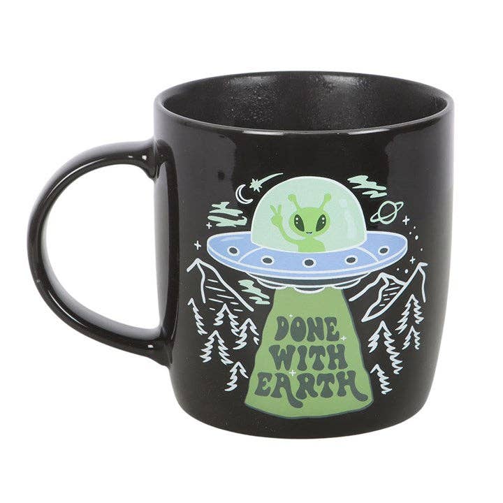 Done with earth Heat Change UFO Mug