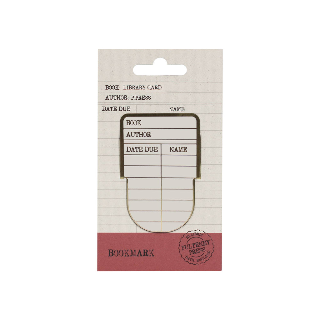 Metal Bookmark Library Card Literary