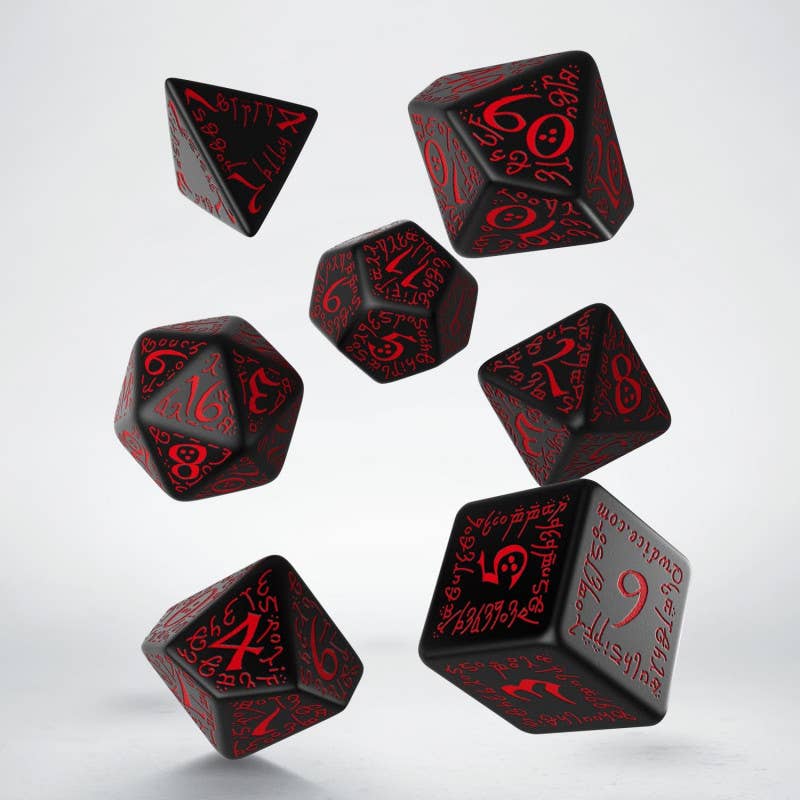 Elvish Dice Set Black And Red