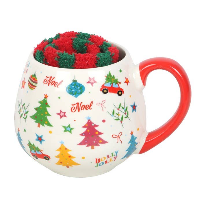 Nostalgisk jul krus- og sokkesett