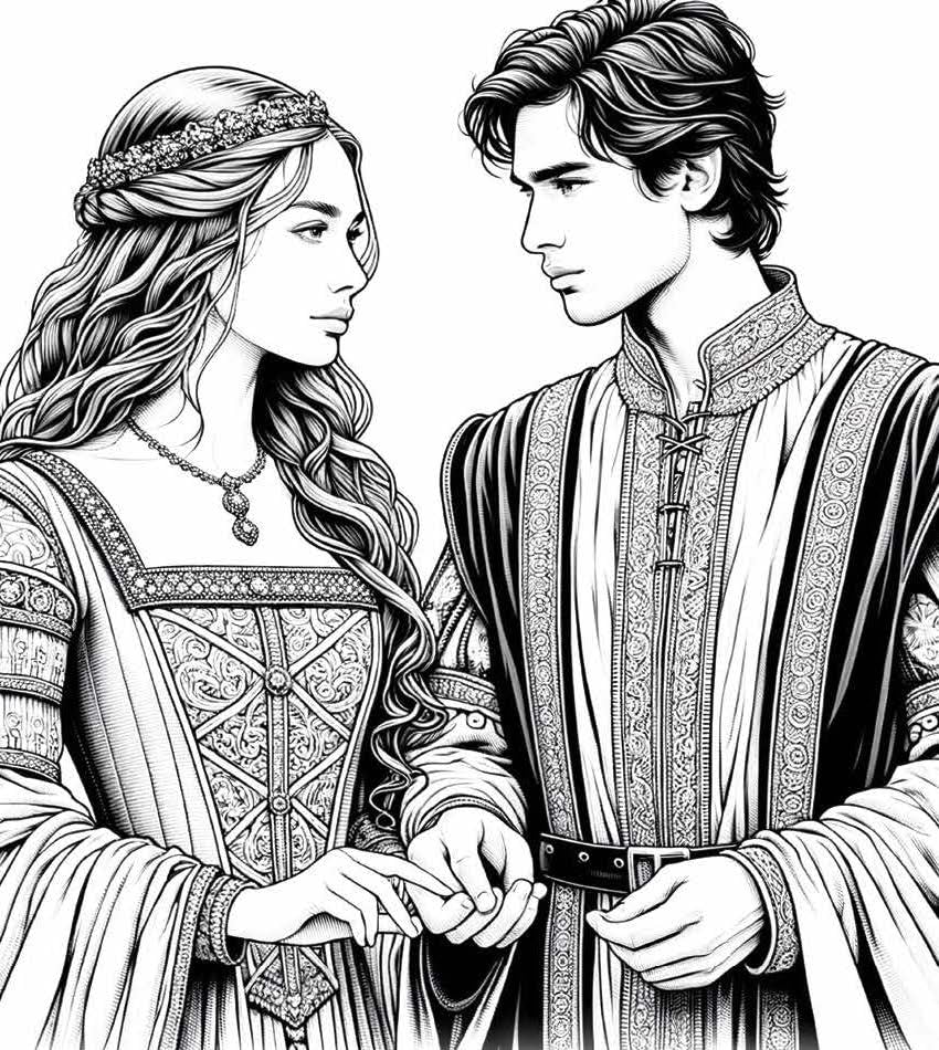 Romantasy Coloring Book: Color Beautiful Fantasy Romance Scenes