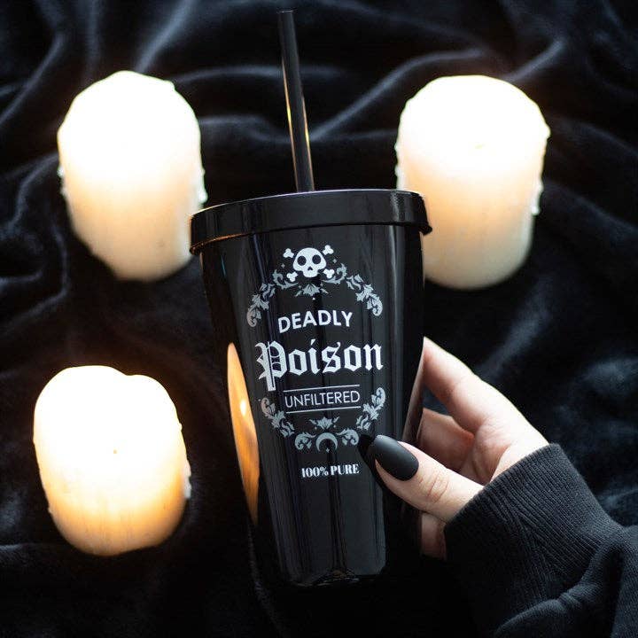 Deadly Poison plasttumbler med sugerør