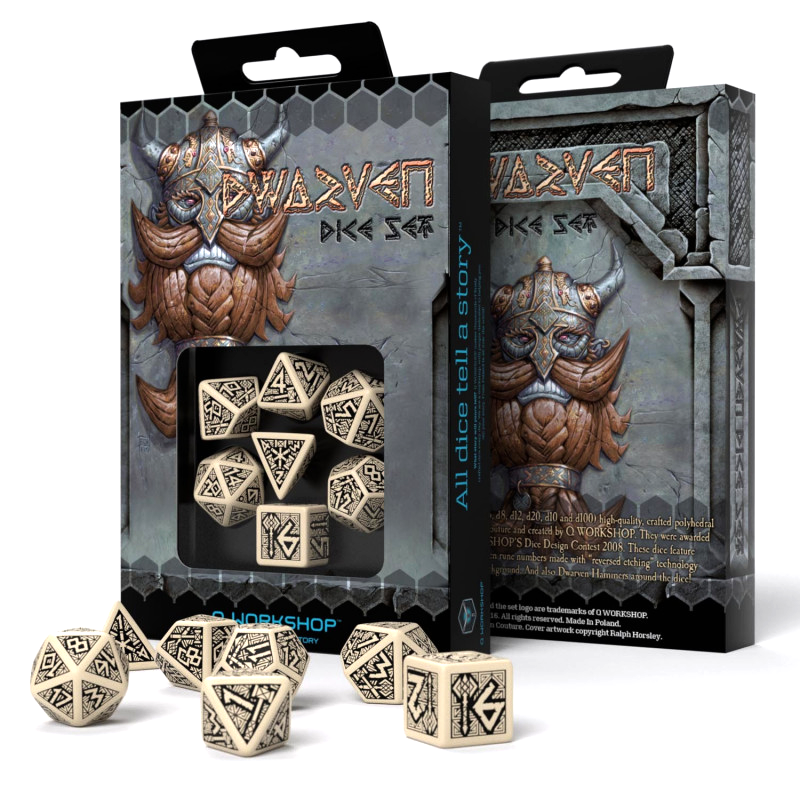Dwarven Dice Set Beige And Black
