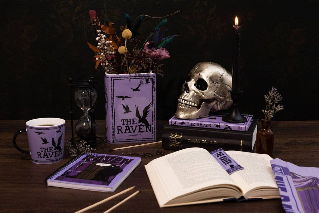 Large Book Vase, The Raven - Purple
