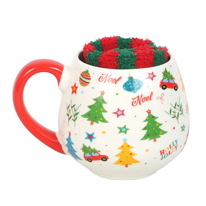 Nostalgisk jul krus- og sokkesett