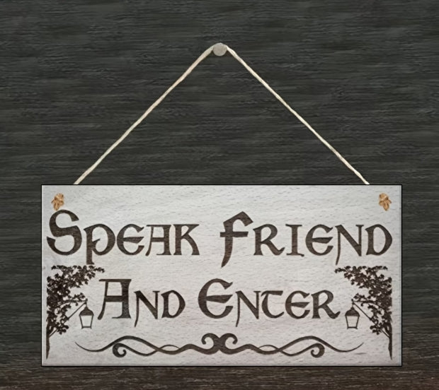 Mellon- speak friend and enter -skilt