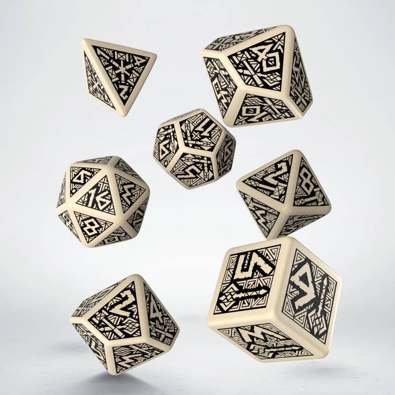 Dwarven Dice Set Beige And Black