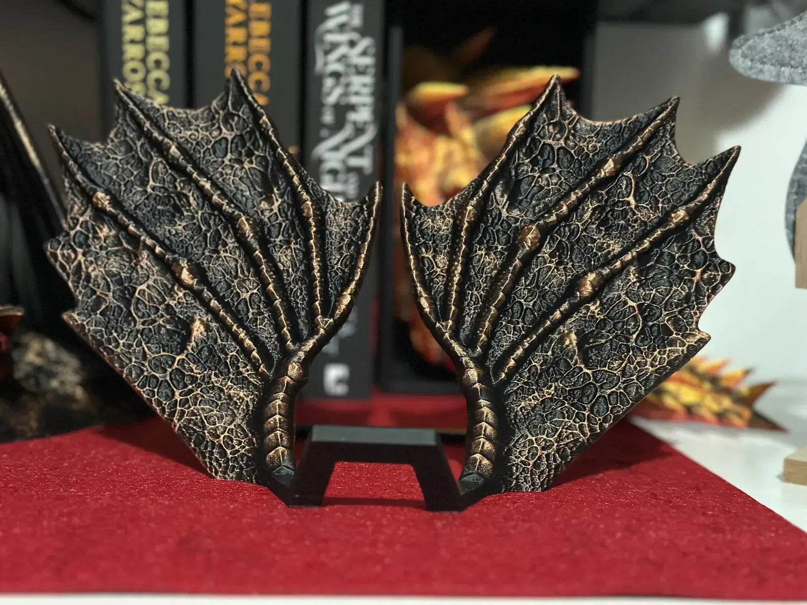 Dragon Wing Book Nook Display Elegant Antique Finish