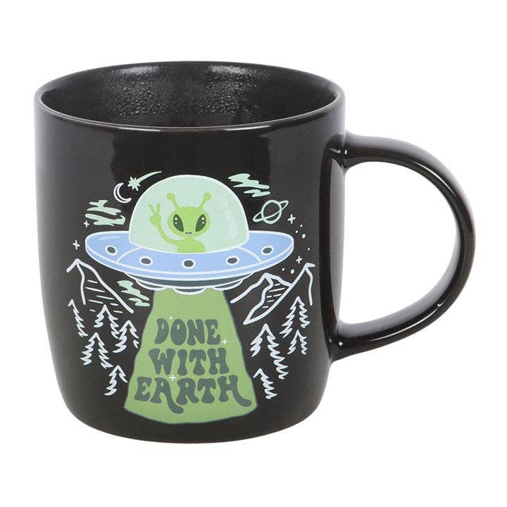 Done with earth Heat Change UFO Mug