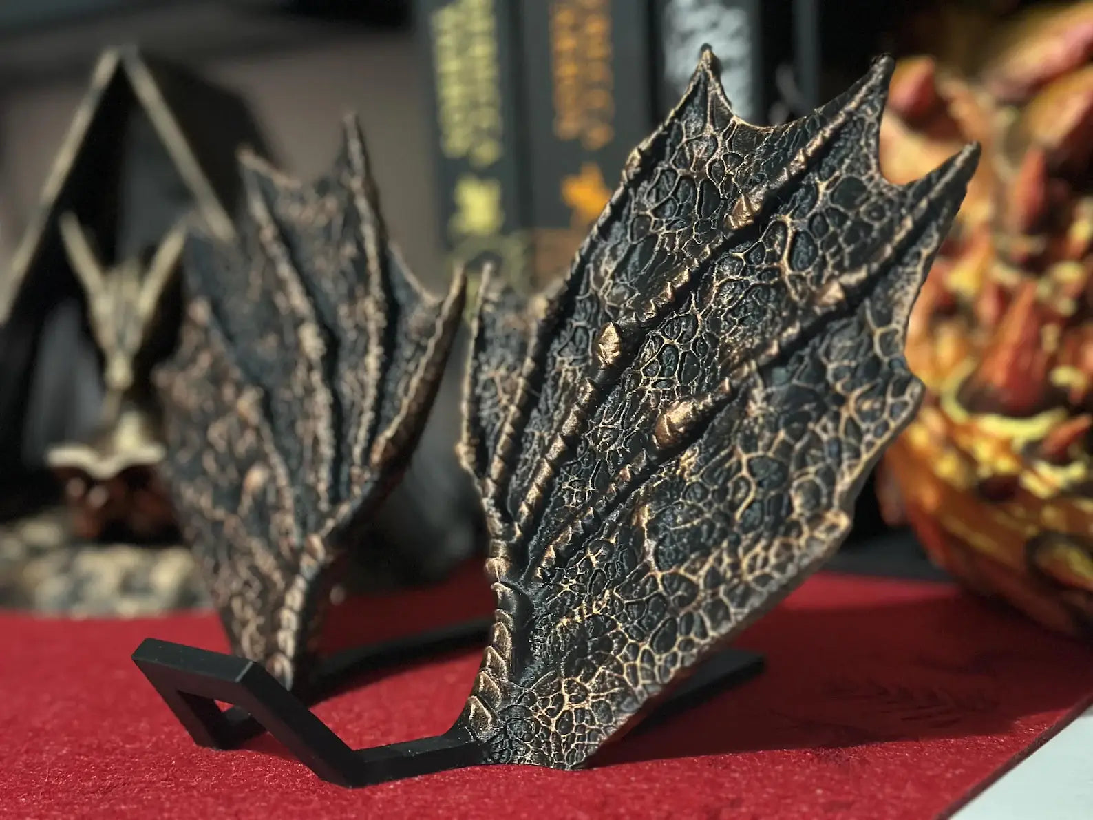 Dragon Wing Book Nook Display Elegant Antique Finish
