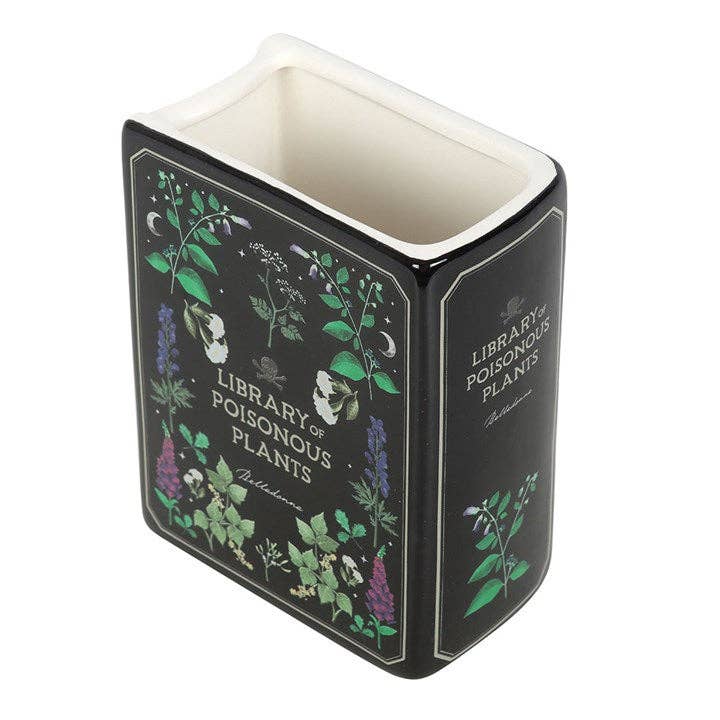 Poisonous Plants Gothic Botanical Book Shaped Vase