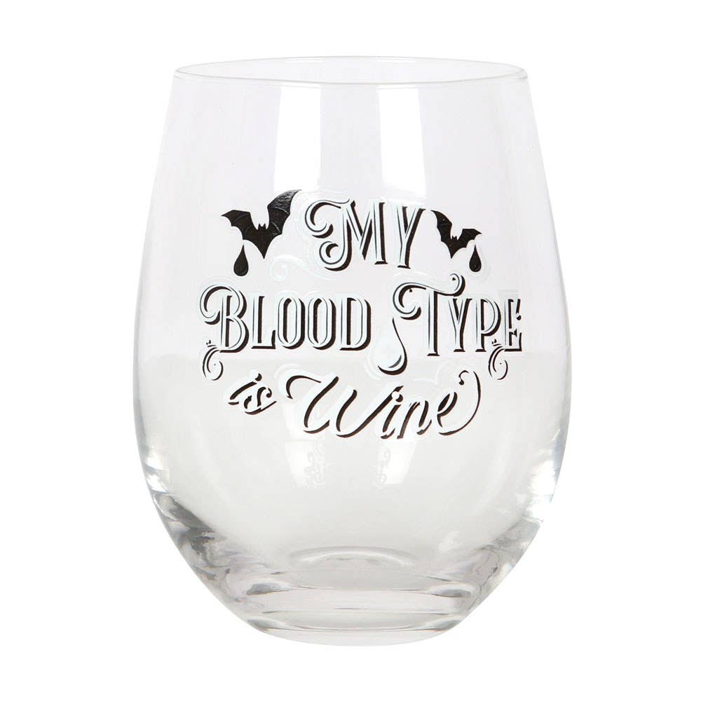 My Blood Type is Wine stettløst vinglass