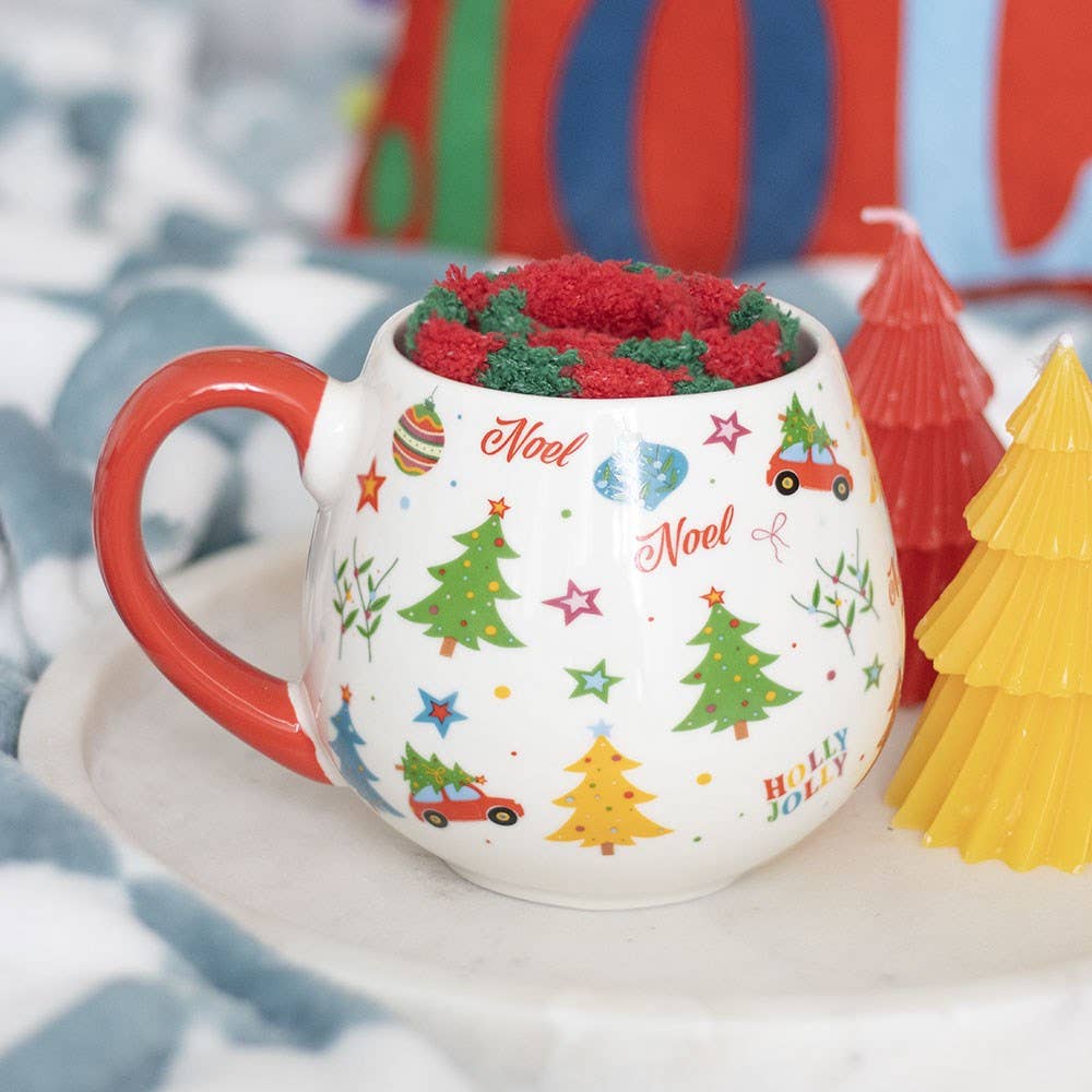 Nostalgisk jul krus- og sokkesett