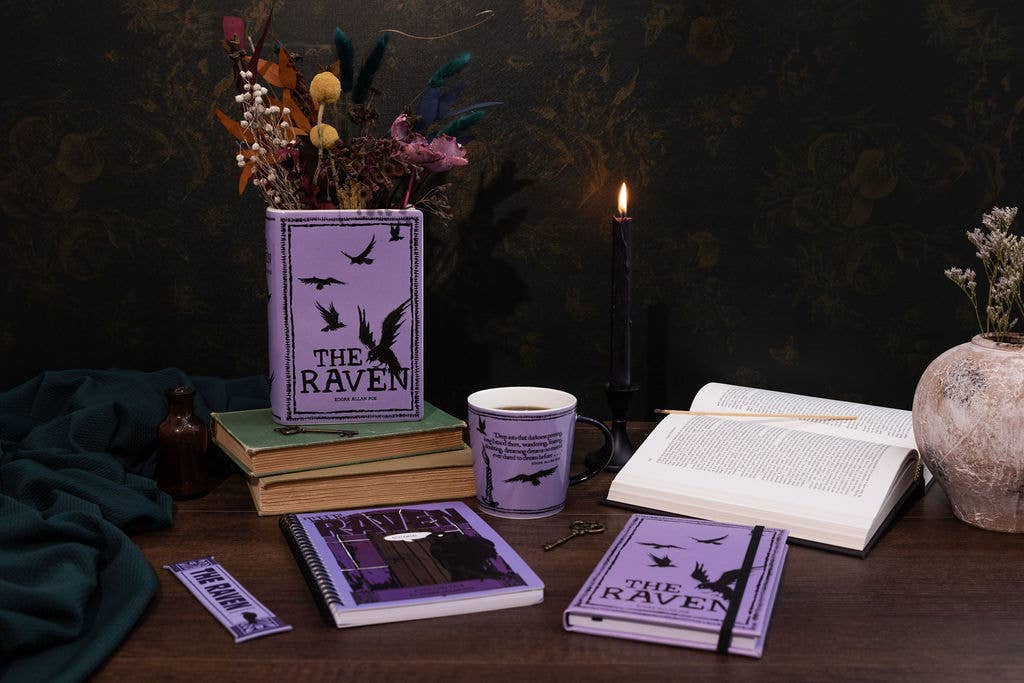 Large Book Vase, The Raven - Purple