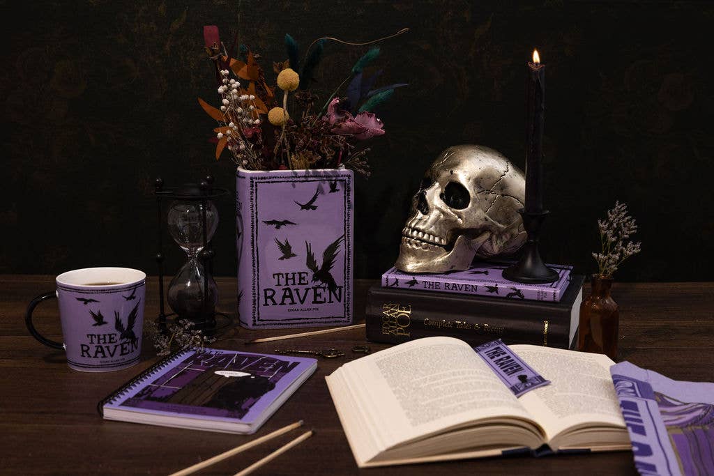 Large Book Vase, The Raven - Purple