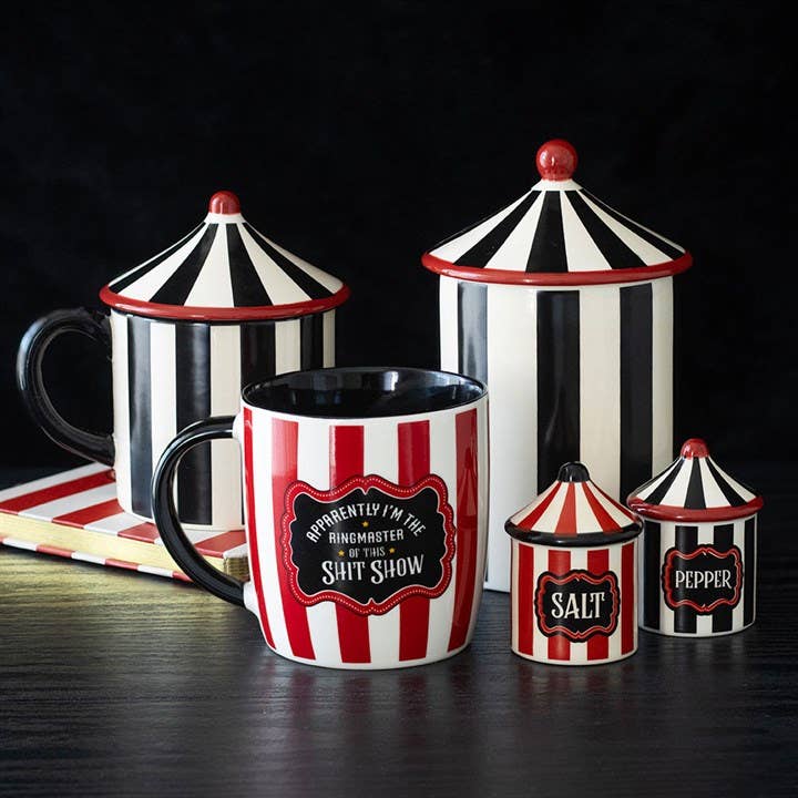 Red Circus Stripe Ringmaster Mug