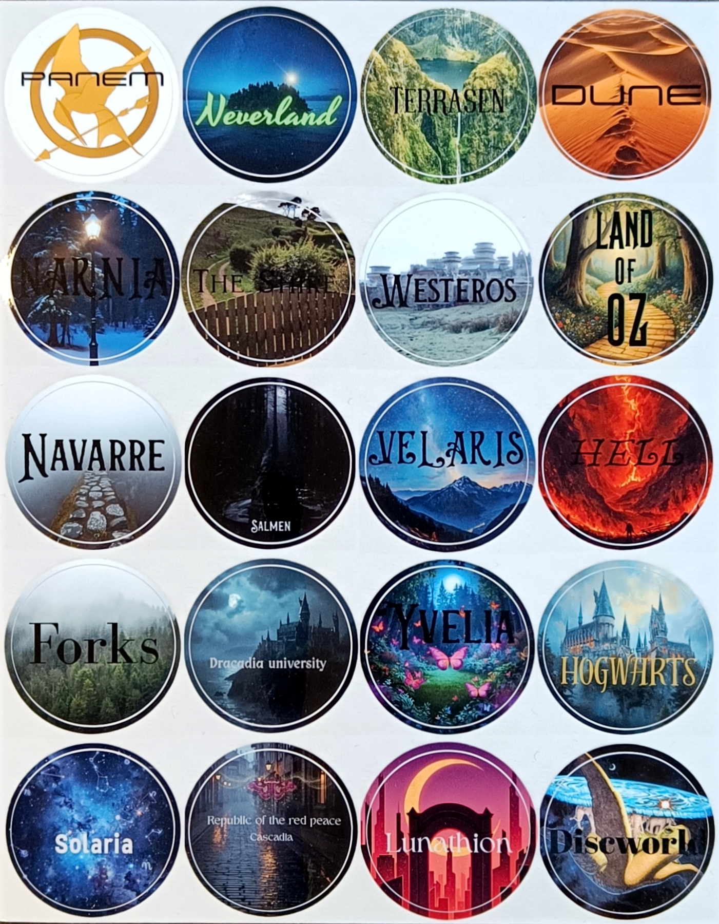 Stickers fantasy destinasjoner